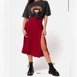 Motel Rocks Satin Cheetah Skirt